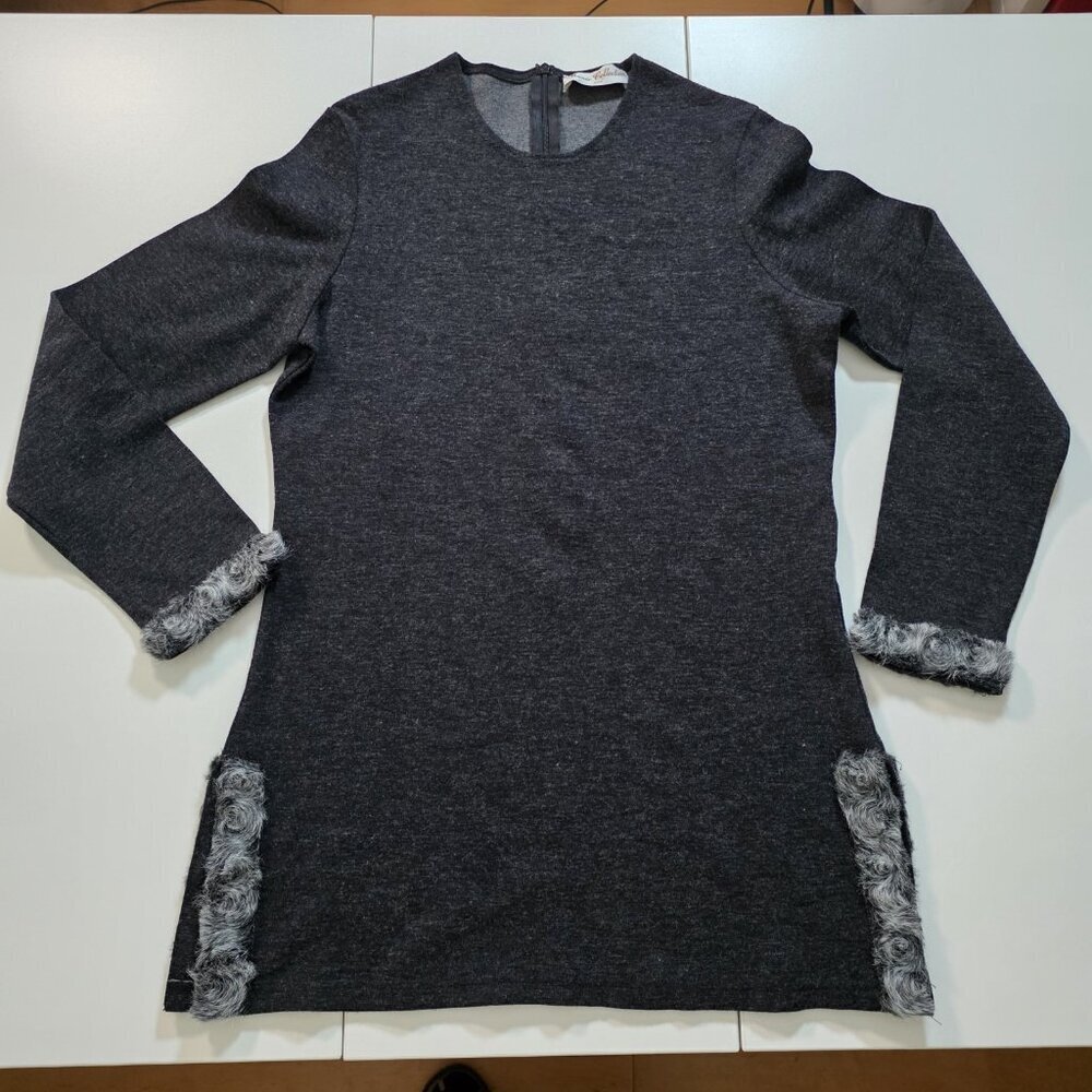 Manie Collection Paris Sweater Womens M Gray LS Cotton Blend Retro France Made - Picture 12 of 16